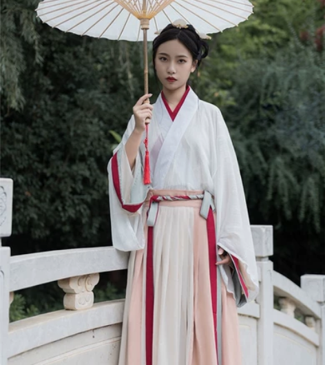 【秋色】五五年汉服女晋制交领齐腰一片式襦裙...