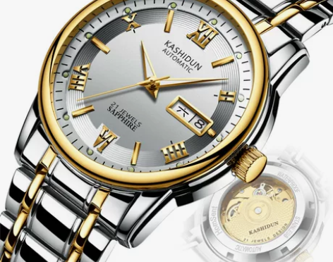 卡诗顿商务休闲手表男士腕表精钢带全自动机械...