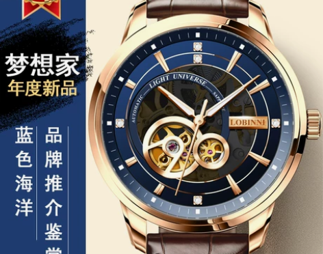 【开学价】罗宾尼全自动机械手表2019潮名...
