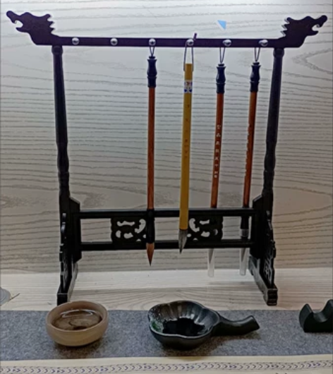 毛笔架笔挂毛笔挂复古挂笔架简约书法毛笔架子...