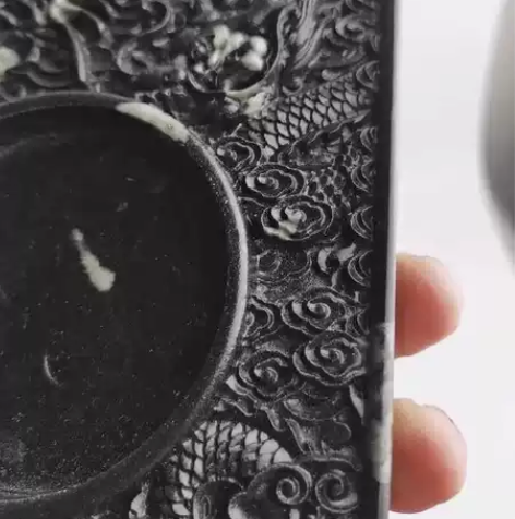 牡丹石砚台，烟灰缸，文房四宝。 天然奇石洛...