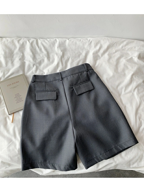 帅气高腰显瘦A字阔腿裤休闲靴裤短裤宽松百搭...