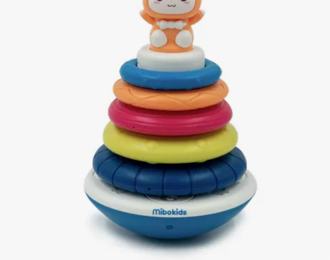 米宝兔彩虹圈塔叠叠乐套圈圈儿童益智早教0-...