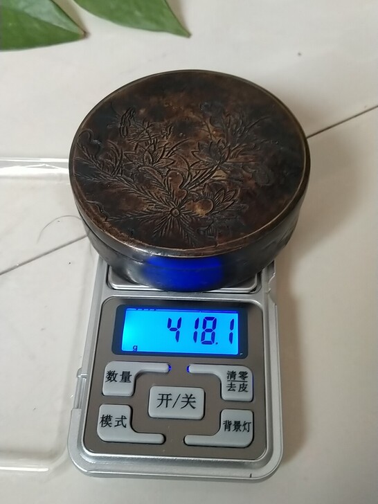 刻花铜墨盒包浆漂亮