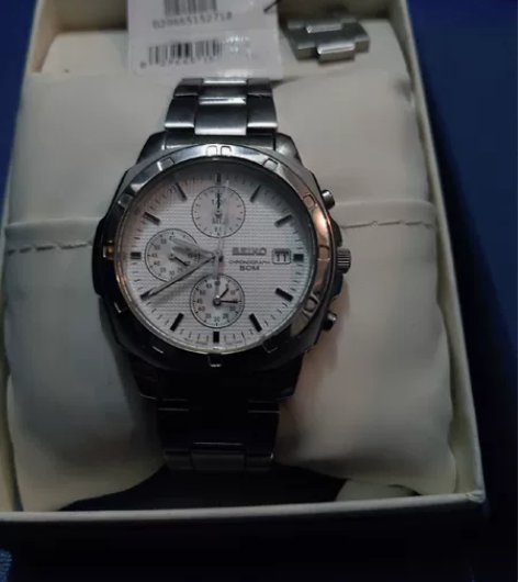原装自用精工小钢炮手表,九成新,盒子箱说都...
