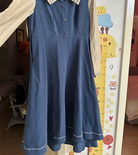 法式a字连衣裙 L码 下面有尺寸表 穿过2...