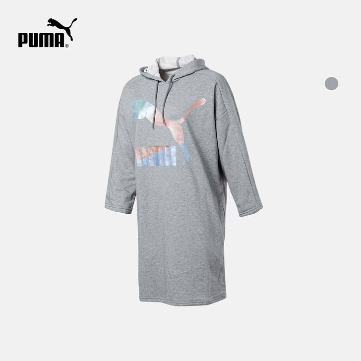 PUMA彪马官方 女子金属色图案廓形连帽连...