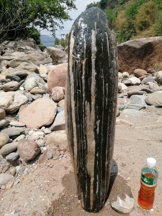 水冲浮雕画面石，夭然奇石，天地柱，富贵长寿...