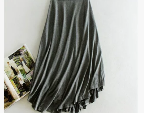 夏季莫代尔大摆裙韩版2018春秋新款女高腰...