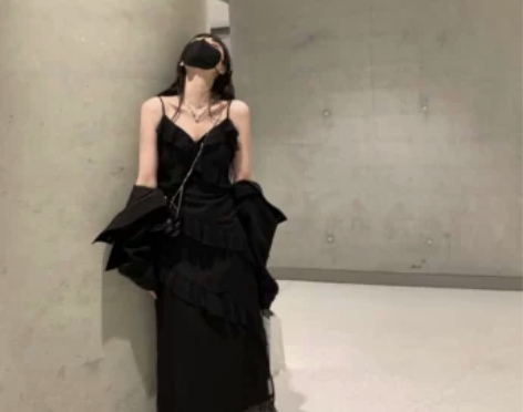 微醺甜酒 荷叶边吊带裙女夏装新款显瘦连衣裙...