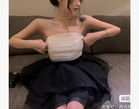 法式收腰公主蓬蓬裙纯欲辣妹性感显瘦修身气质...