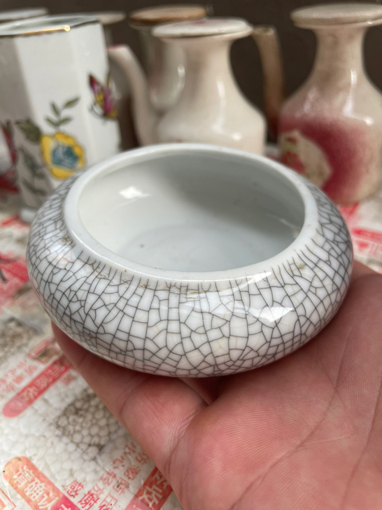 拆迁村收的,旧冰裂陶瓷小笔洗,58米包邮非...