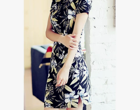 现代春夏时尚改良少女旗袍复古潮文艺气质棉麻...