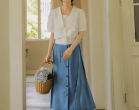 浮生八记 法式复古天丝牛仔半裙 纵享丝滑 ...