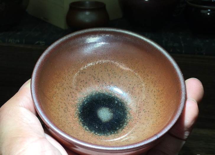 柴烧《铁锈油滴》建盏