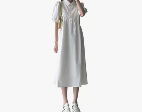 【狂欢价】夏季202新款雪纺白色衬衫pol...