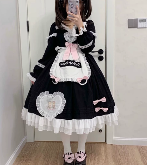 【波波奶熊长袖 OP m】 有轻微穿着痕迹...