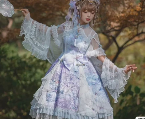 两只田园猫 九色鹿Lolita M码的蓝色...