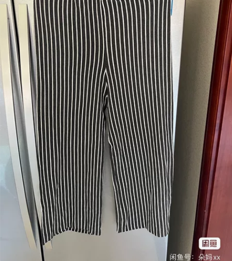 可互换条纹休闲裤 均码，穿到110斤