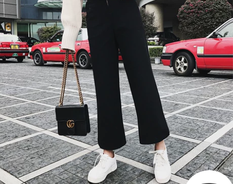 复古港风chic高腰毛呢阔腿裤女秋冬新款 ...