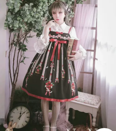 NyaNya白羽林檎Lolita原创印花吊...