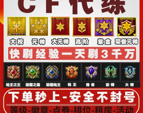 cf代练穿越火线刷经验等级荣誉打枪王排位租...