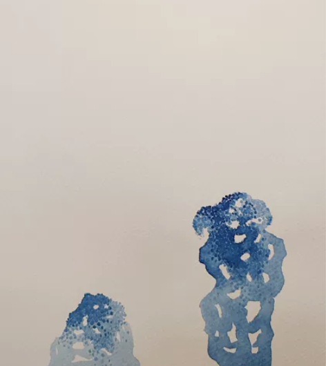 原创装饰画《意象太湖石》 使用国画颜料酞青...