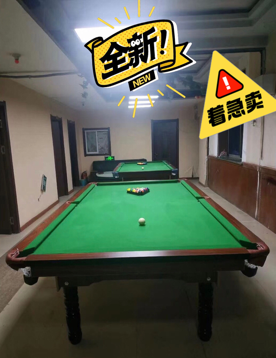 【全新球桌，低价急售】台球桌黑八球桌休闲公...