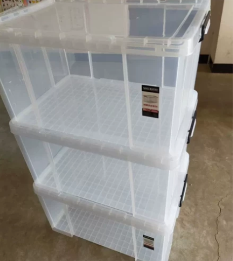 【全新PP材质】特厚直角抗压高透塑料收纳箱...