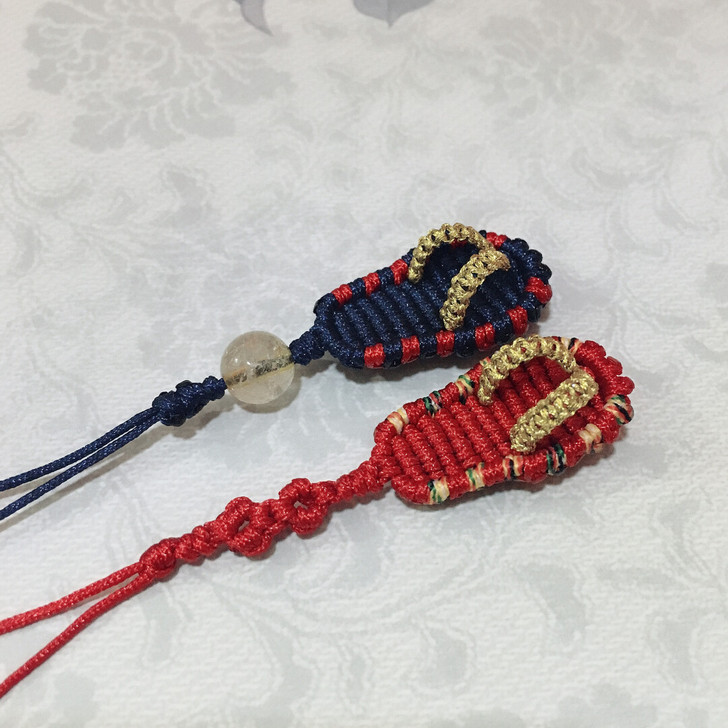 小拖鞋手机挂绳~纯手工编织