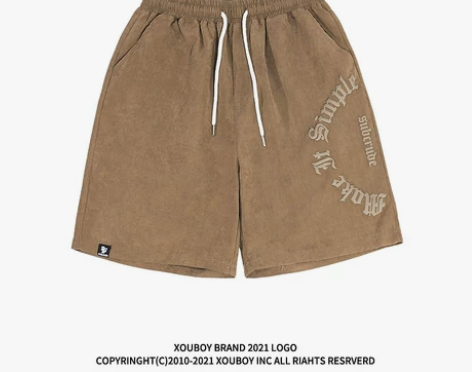 美式高街复古做旧水洗短裤男潮牌夏季青少年高...