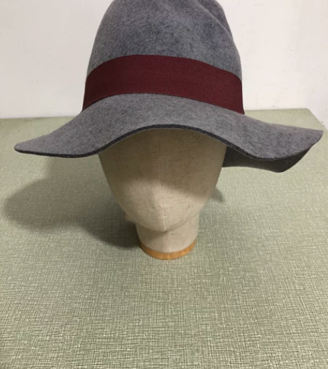 纯羊毛爵士风礼帽，爵士帽，丝带字母装饰，羊...