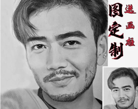 画像定制真人照片素描头像代画画手绘肖像画人...