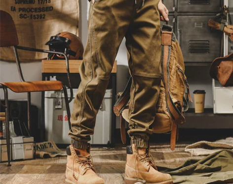 美式复古工装裤子男秋季宽松直筒男士休闲裤潮...