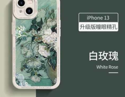 新款适用苹果13手机壳瞳眼野玫瑰iPhon...