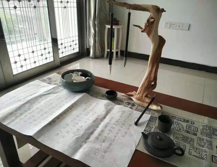太行山崖柏毛笔架，自做，自然成型，三支笔笔...