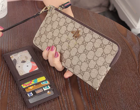 新款欧美大牌真皮女士钱包长款拉链牛皮卡包手...