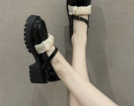 厚底玛丽珍鞋女夏法式复古单鞋浅口时尚配裙子...