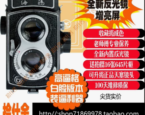 白脸版海鸥4B 经典120双反相机【送内置...