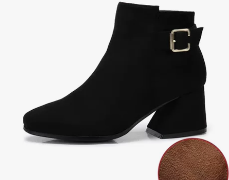 骆驼金扣粗跟女靴 上脚超好看 感兴趣的话点...