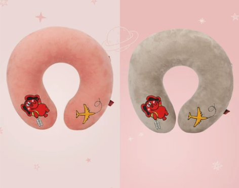 爱华仕卡通全棉U型枕护颈枕便携式旅行靠枕办...