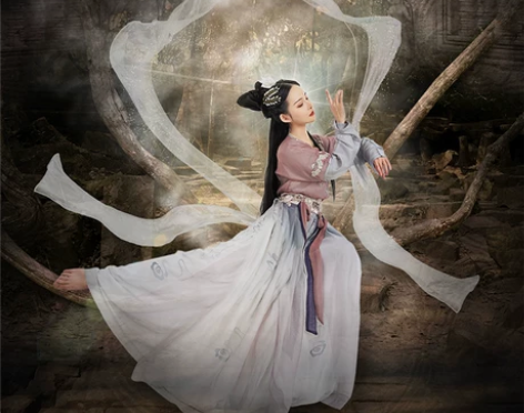 ?都城南庄汉服 纪梵音 袒领齐腰襦裙汉服浅...