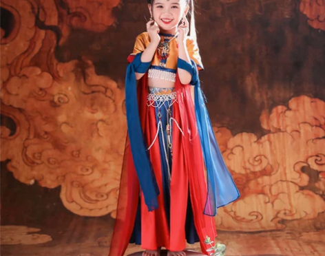 小安鱼原创汉服女童敦煌风改良儿童超仙古风舞...