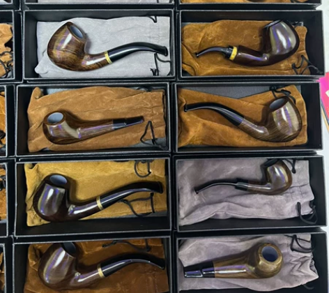 香港佐罗ZORRO烟斗黑檀木实木复古弯式大...