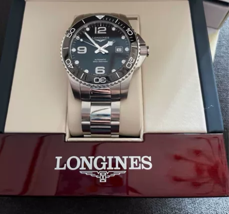 （代挂）浪琴手表男款康卡斯机械潜水黑盘，个...