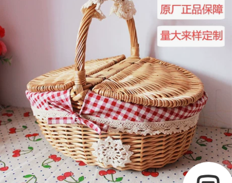 年轮柳编藤编野餐篮 鸡蛋篮花篮购物篮礼品篮...