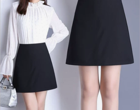 a字裙 A字职业裙修身收腰显瘦西裙教师内衬