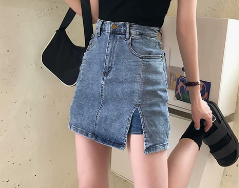 牛仔裙短裙女夏季2021新款半身裙高腰a字...
