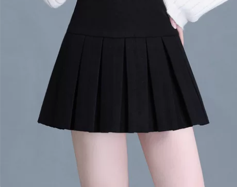 百褶裙 百褶短裙超高腰弹力白色短半身裙A字...