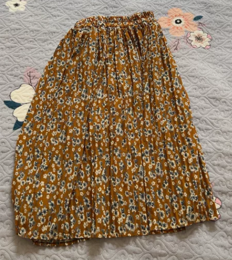 百褶裙小碎花，四季可穿还有一条藏青色都很百...